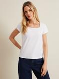 Phase Eight Bella Cotton T-Shirt, White