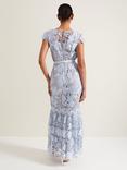 Phase Eight Collection 8 Blanche Embroidery Maxi Dress, Blue/Multi