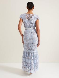 Phase Eight Collection 8 Blanche Embroidery Maxi Dress, Blue/Multi - view 2, Blue/Multi
