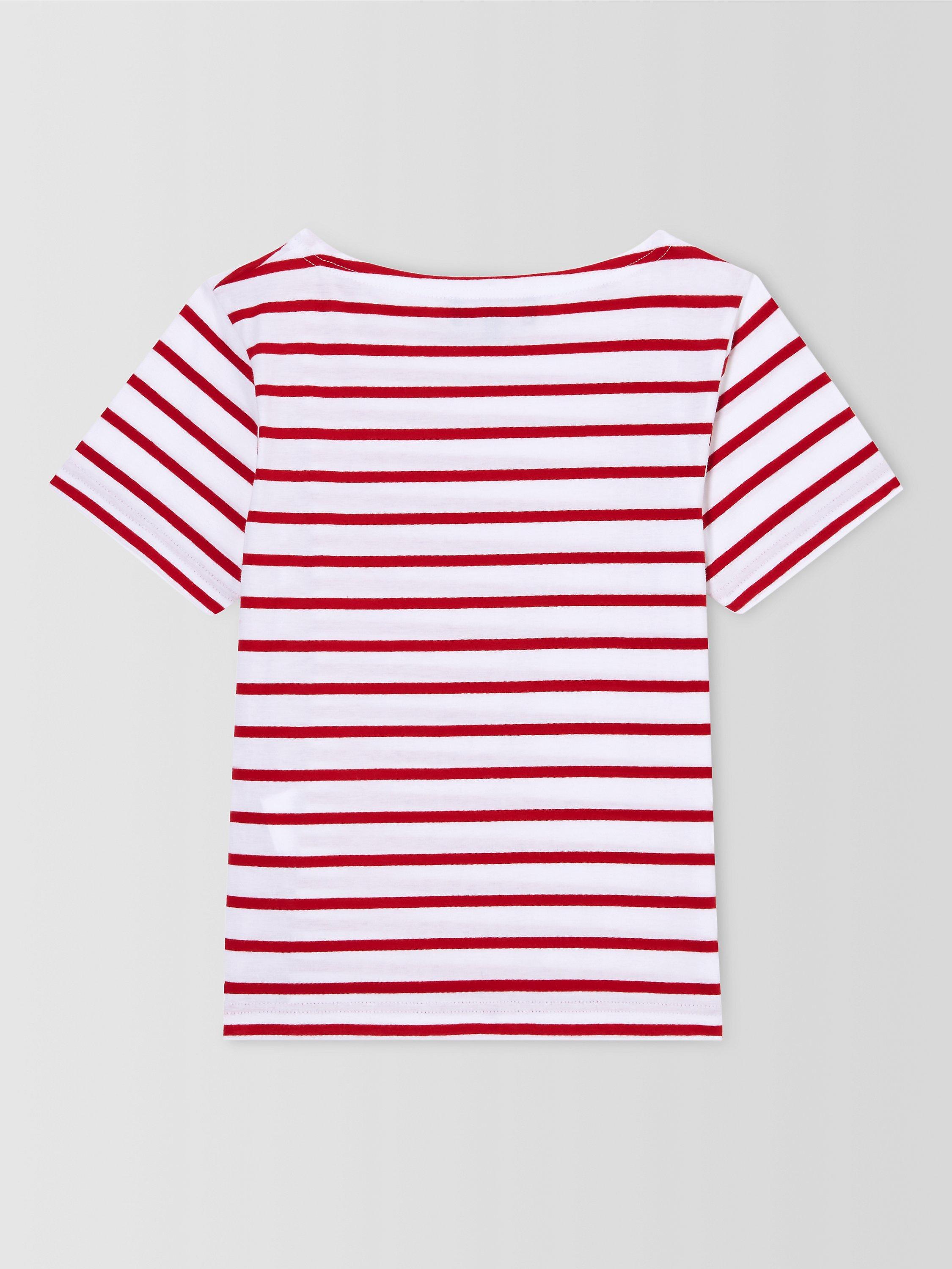 Product image 7 of 9, which shows Armor Lux Kids' Short Sleeve Stripe T-Shirt, Red, 4 years