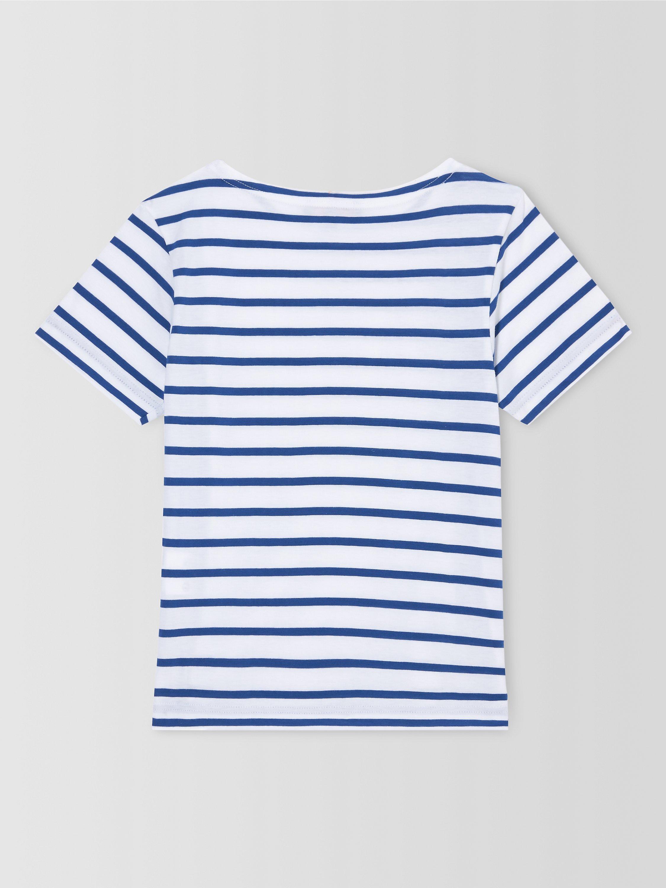 Product image 5 of 9, which shows Armor Lux Kids' Short Sleeve Stripe T-Shirt, Navy, 4 years