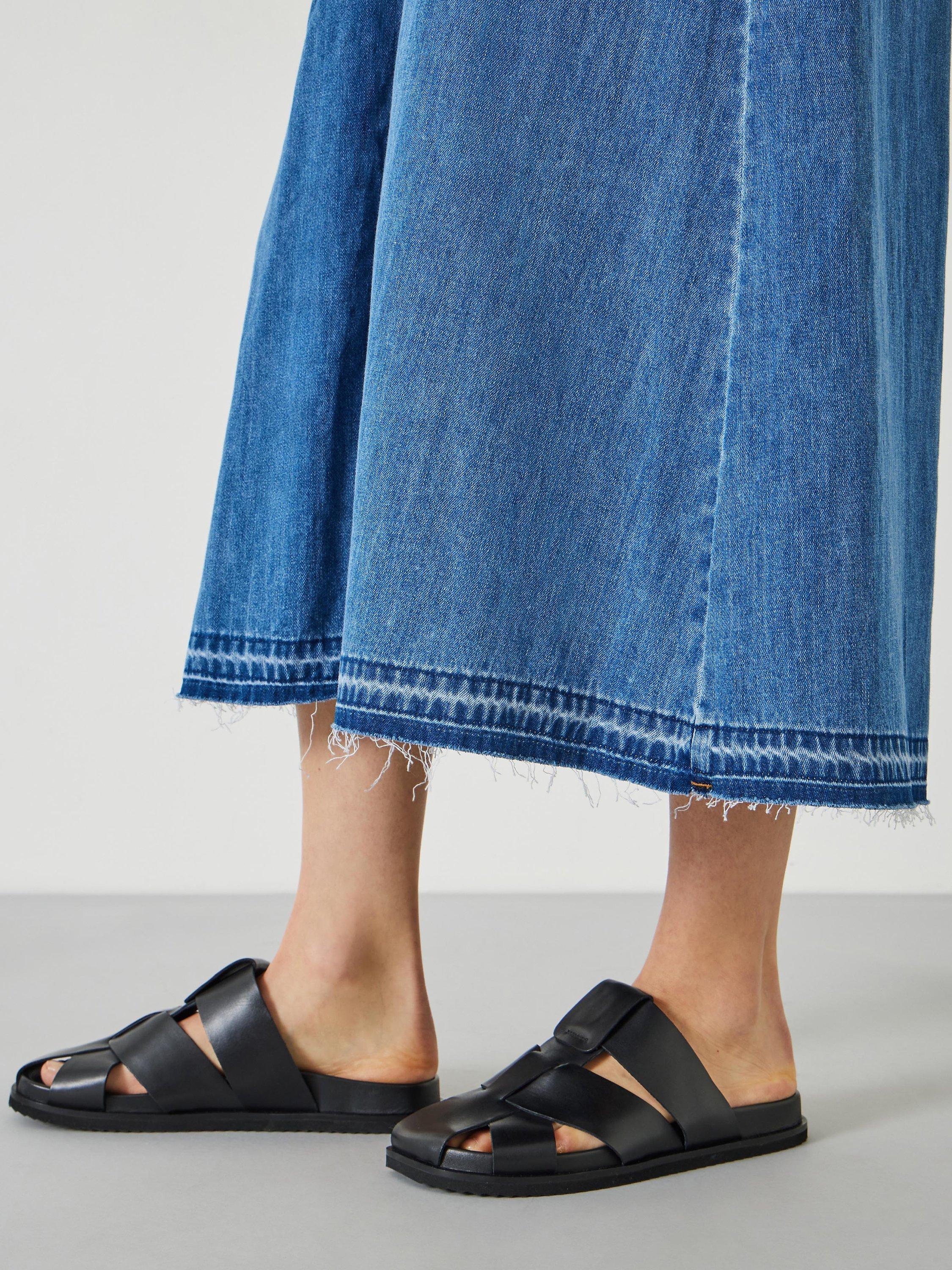 Product image 4 of 5, which shows HUSH Tatum Denim Raw Hem Maxi Dress, Mid Authentic Wash, 4