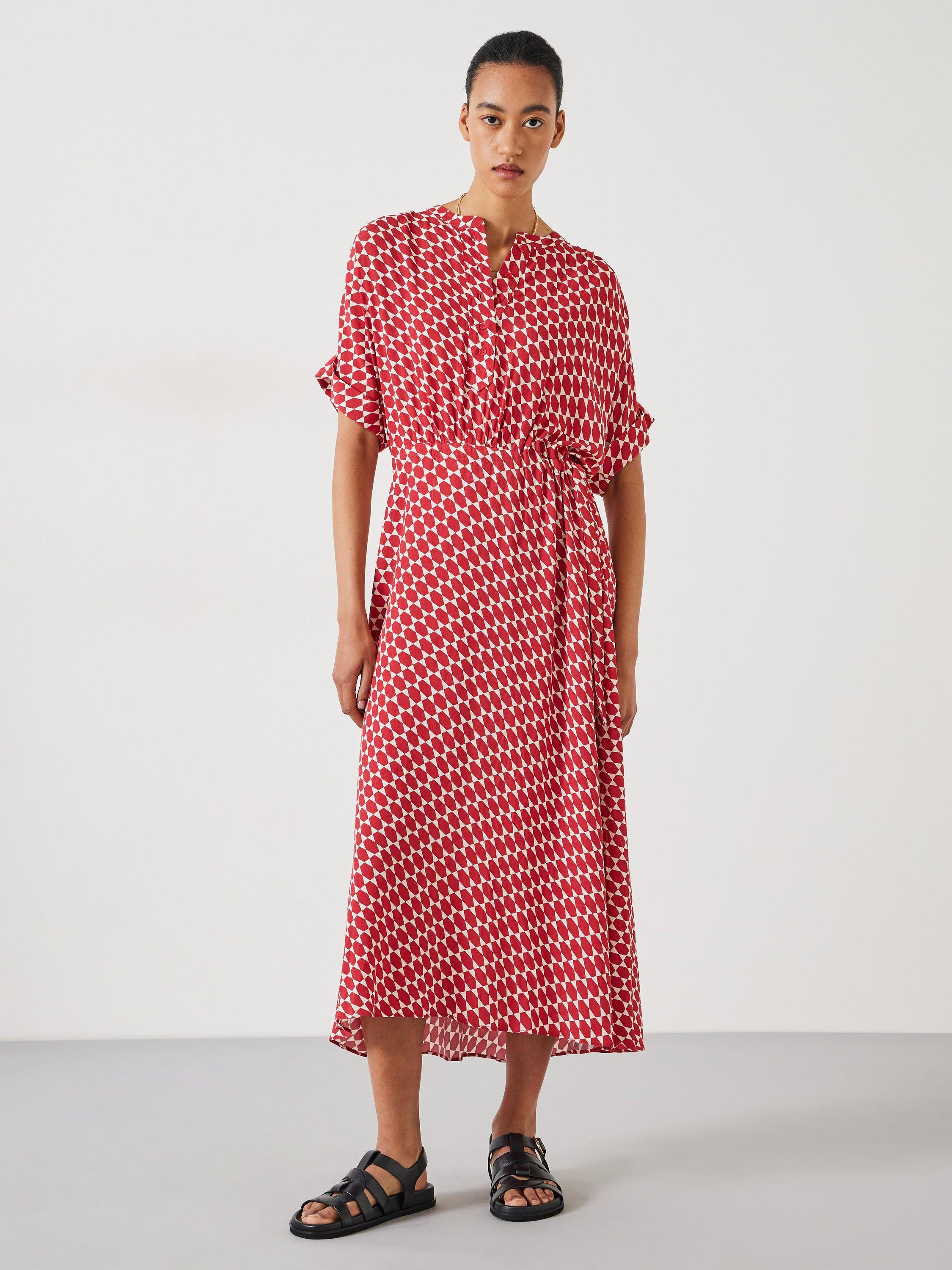 Polka dot maxi shirt dress online