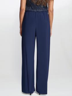 Gina Bacconi Sharlene Matte Jersey Straight Leg Trousers, Spring Navy, Spring Navy