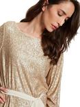 Gina Bacconi Lonika Stretch Sequin Blouse, Gold