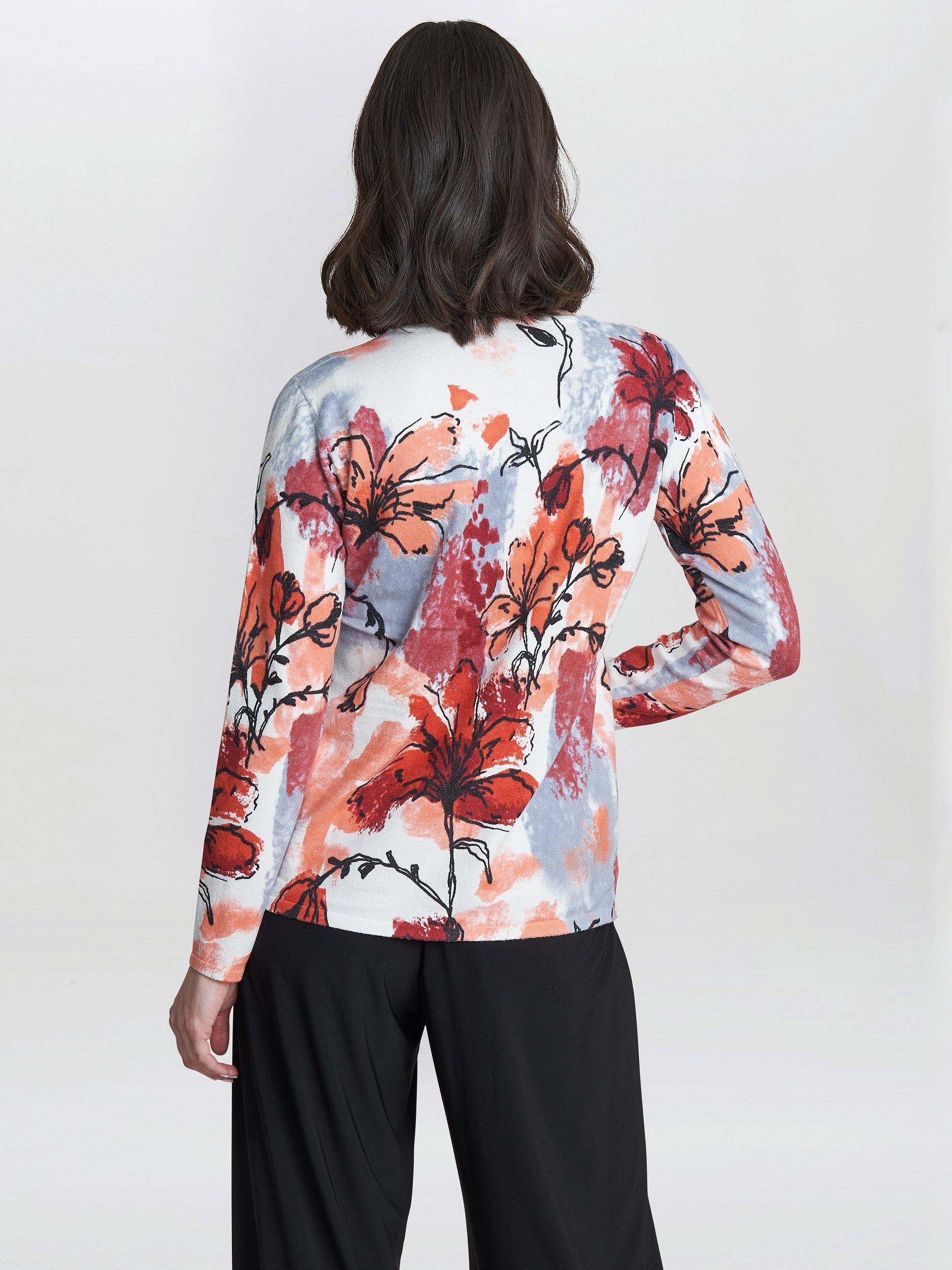 Product image 2 of 4, which shows Gina Bacconi Rosa Holiday Floral Jumper, Pink/Multi, S