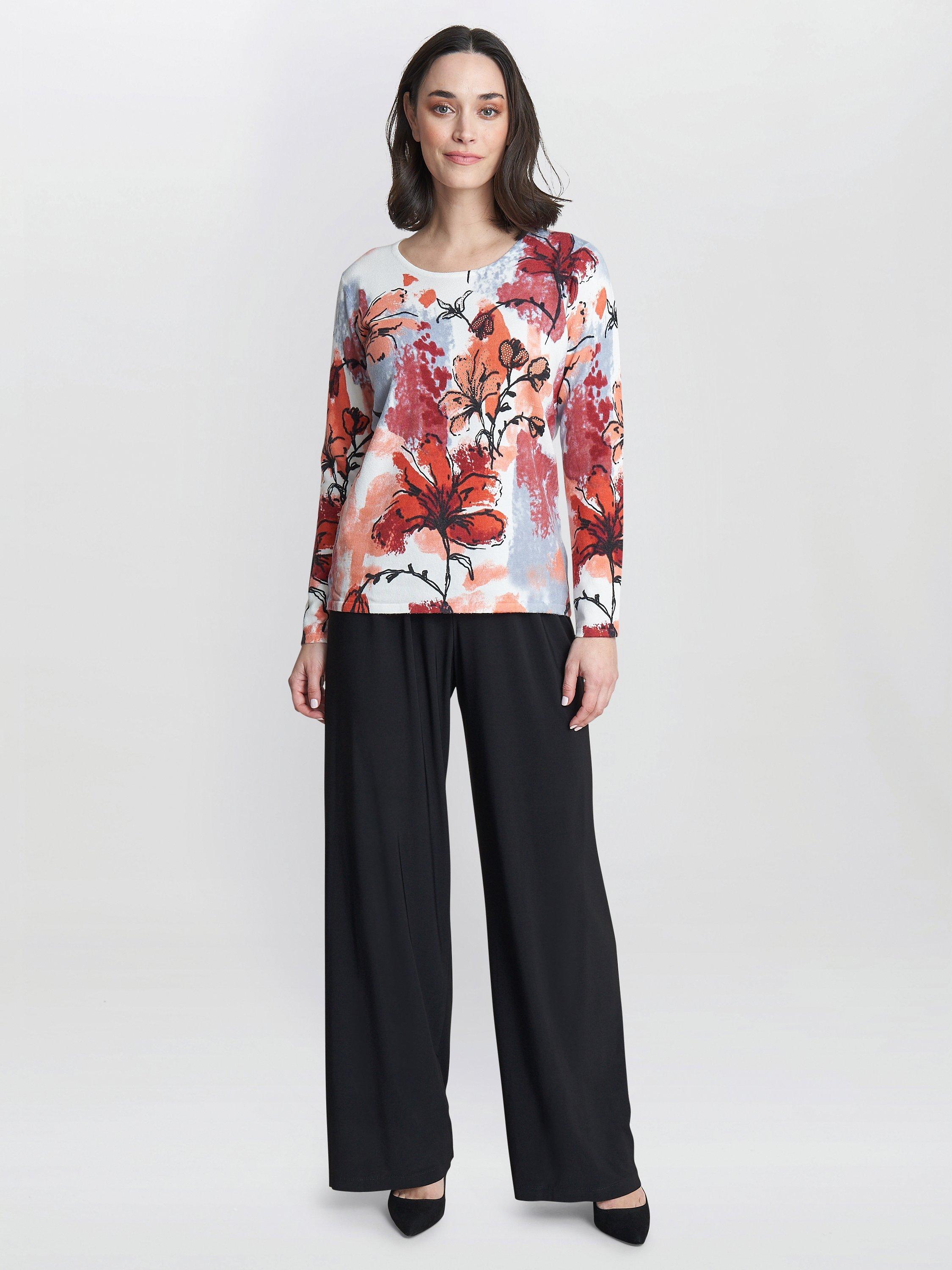 Product image 3 of 4, which shows Gina Bacconi Rosa Holiday Floral Jumper, Pink/Multi, S