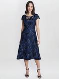 Gina Bacconi Abella Illusion Jewel Floral Dress, Navy