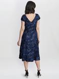 Gina Bacconi Abella Illusion Jewel Floral Dress, Navy