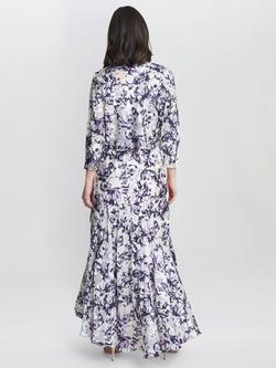 Gina Bacconi Rina Sleeveless Midi Dress And Jacket, Ivory / Purple - view 2, Ivory / Purple