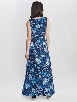 Gina Bacconi Heather Jersey Maxi Dress, Black/Teal - view 2, Black/Teal