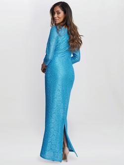 Gina Bacconi Fearne Lace Wrap Maxi Dress - view 2, Turquoise