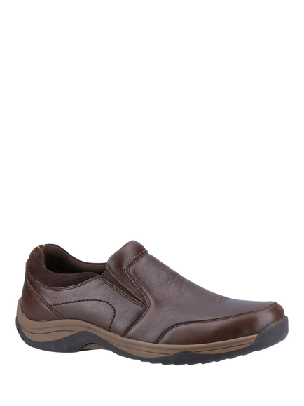 Hush Puppies Donald Leather Shoes, Coffee - view 2, Coffee