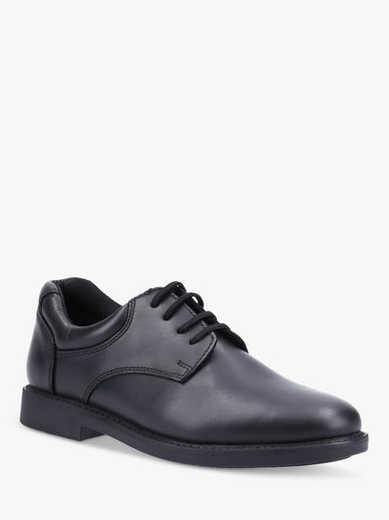 Hush Puppies Kids' Tim Junior Leather School Shoes, Black - view 2, Black