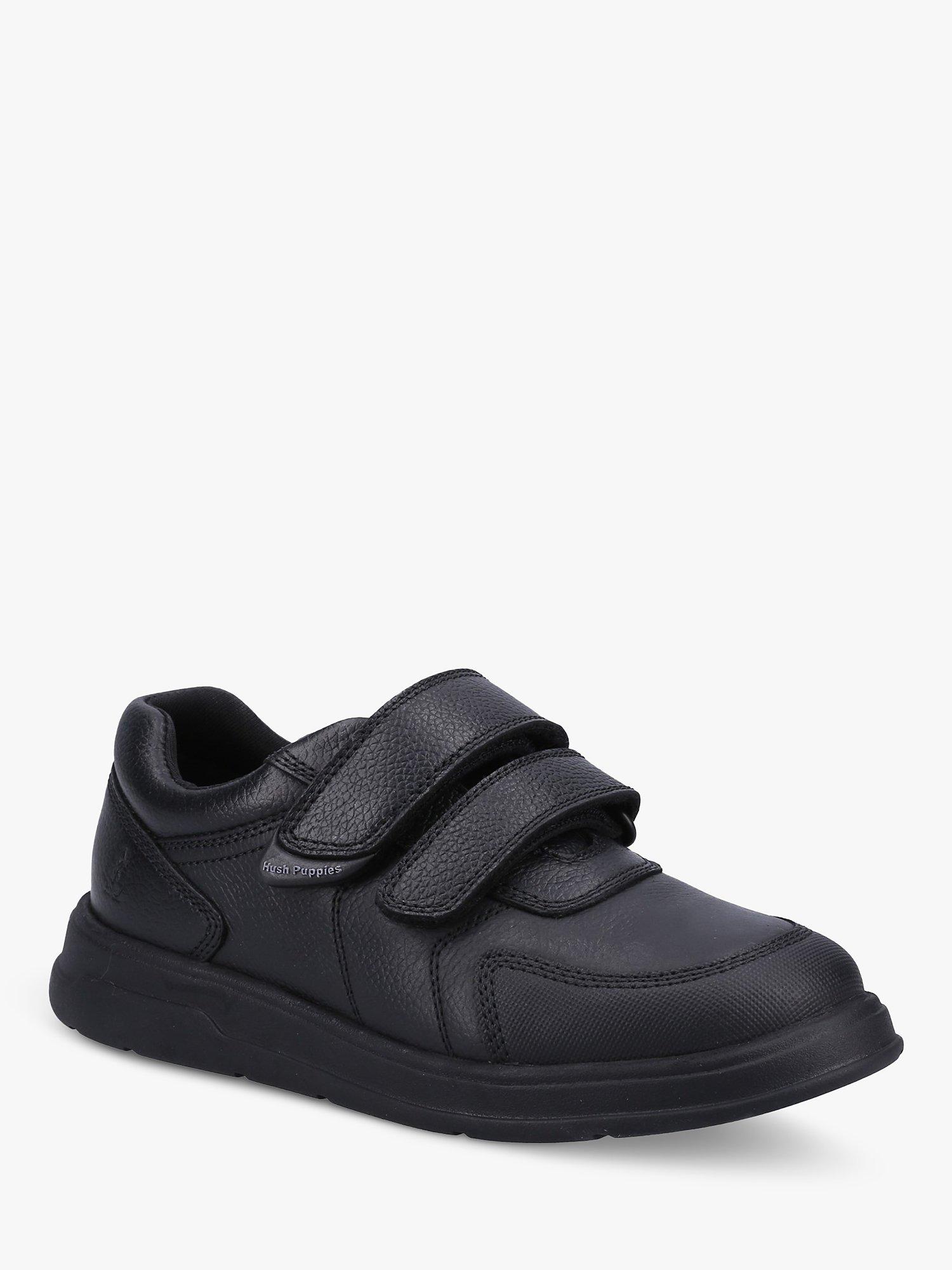 Product image 2 of 4, which shows Hush Puppies Kids' Ryan Riptape Senior School Shoes, Black, 7 Jnr