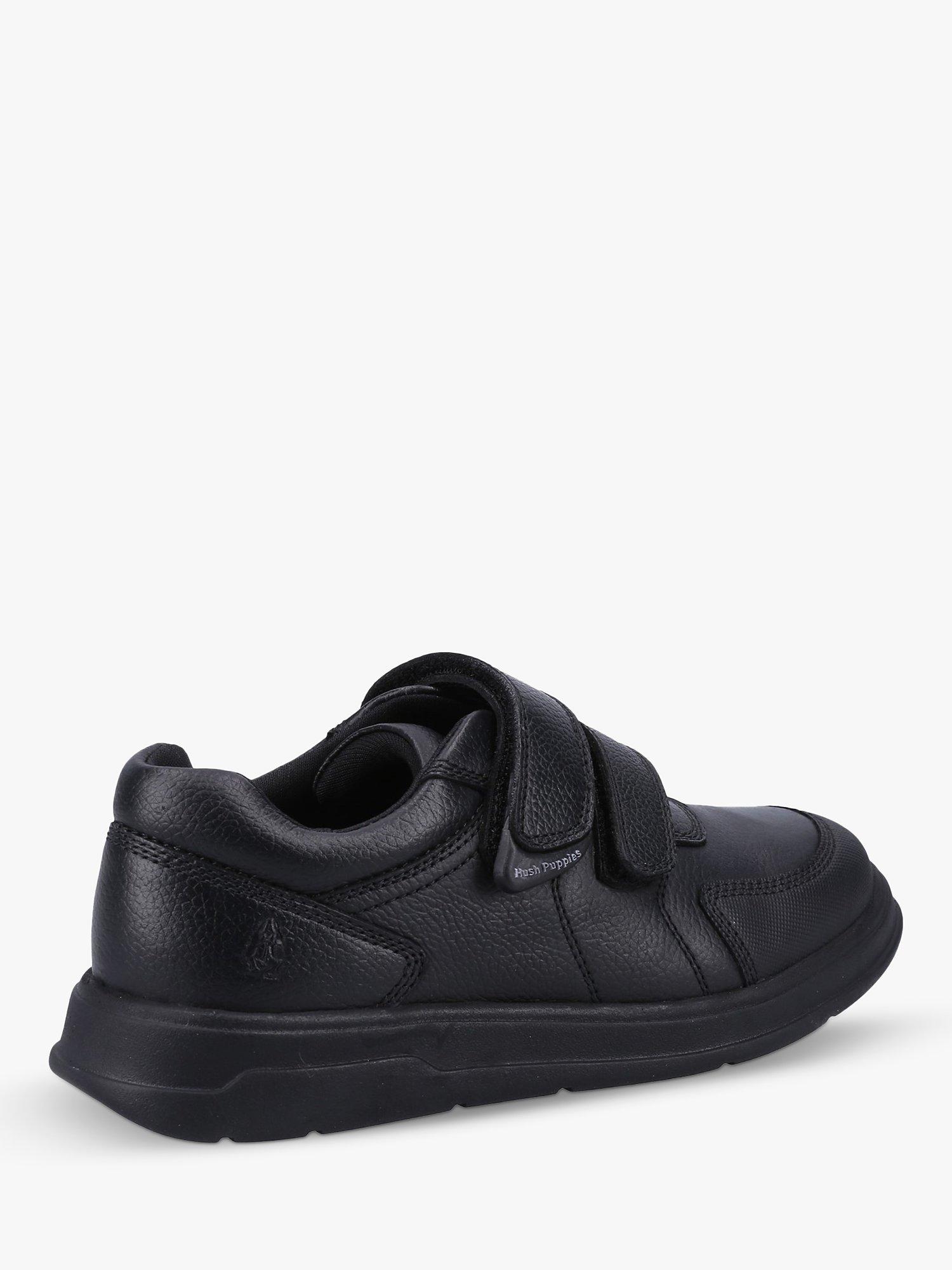 Product image 3 of 4, which shows Hush Puppies Kids' Ryan Riptape Senior School Shoes, Black, 7 Jnr