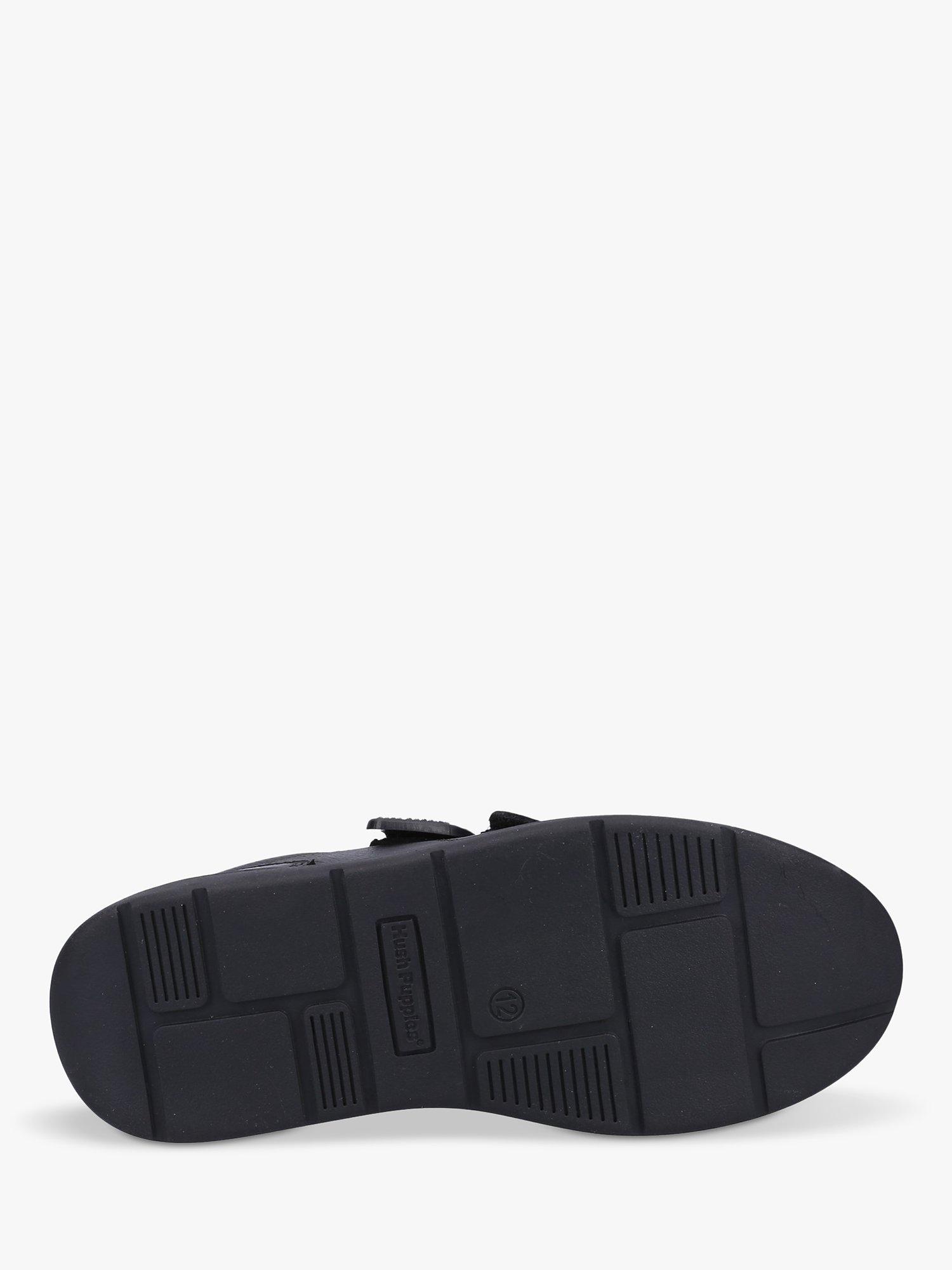 Product image 4 of 4, which shows Hush Puppies Kids' Ryan Riptape Senior School Shoes, Black, 7 Jnr