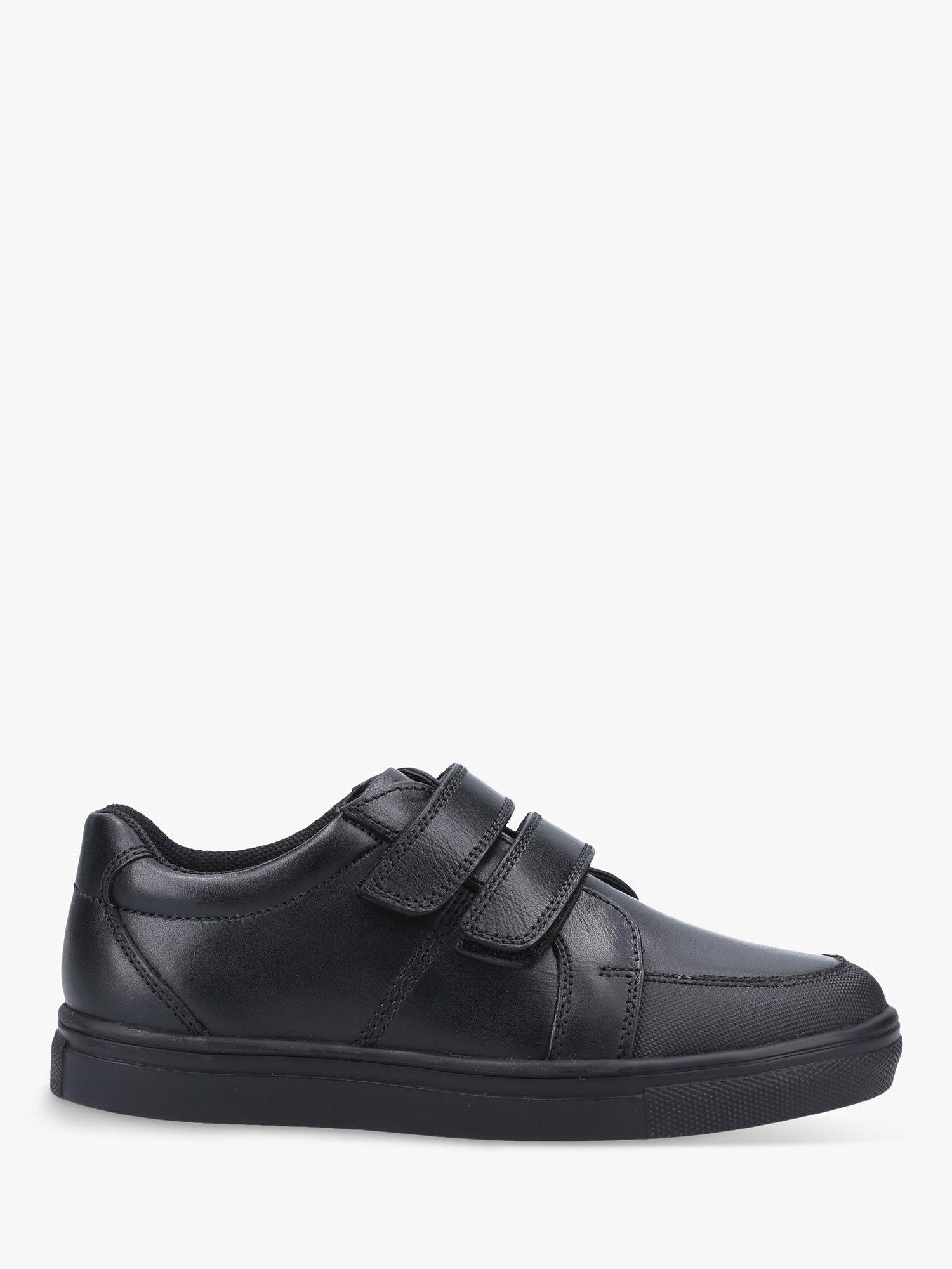 Product image 1 of 4, which shows Hush Puppies Kids' Santos Junior School Shoes, Black, 12 Jnr
