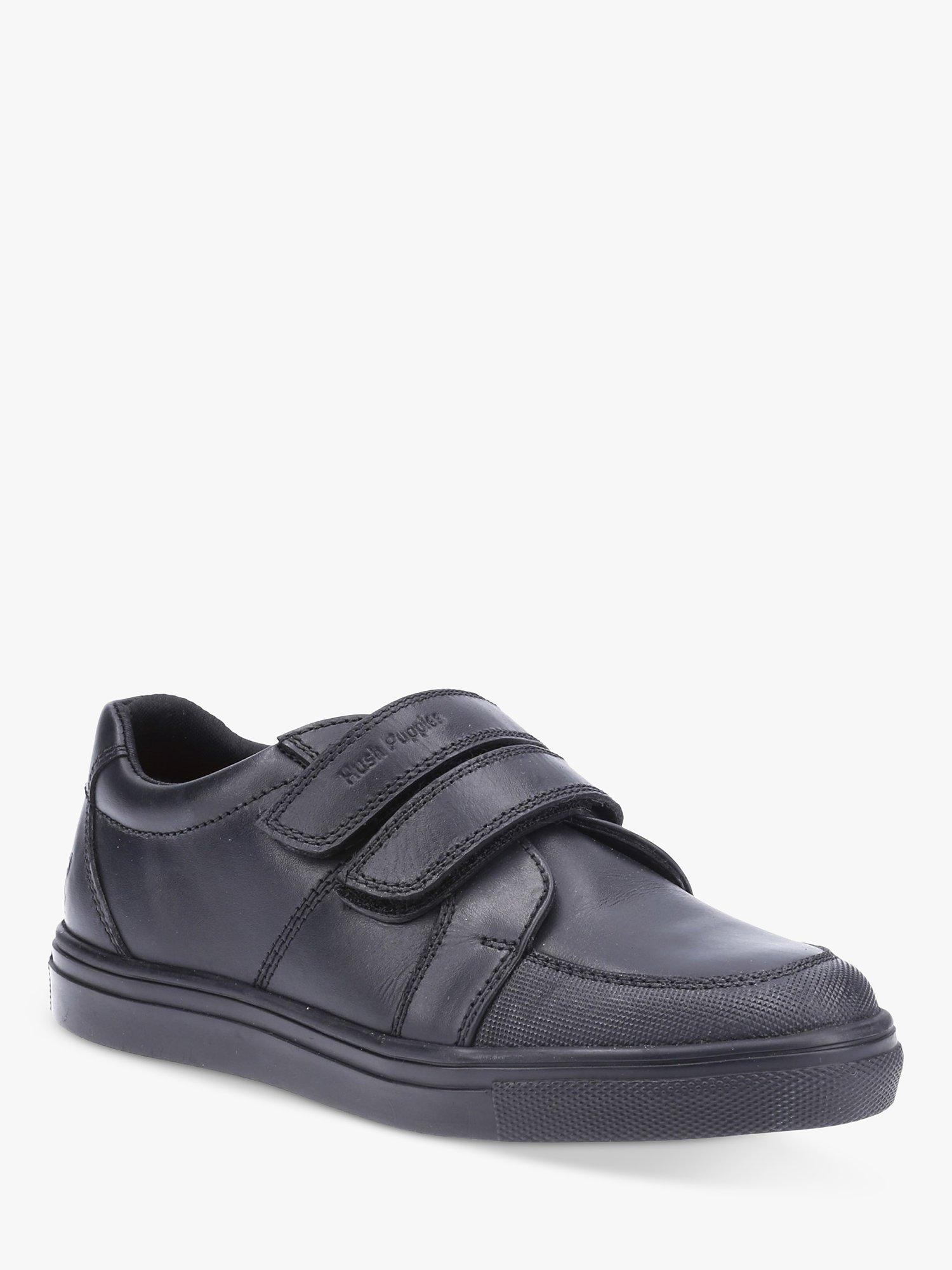 Product image 2 of 4, which shows Hush Puppies Kids' Santos Junior School Shoes, Black, 12 Jnr