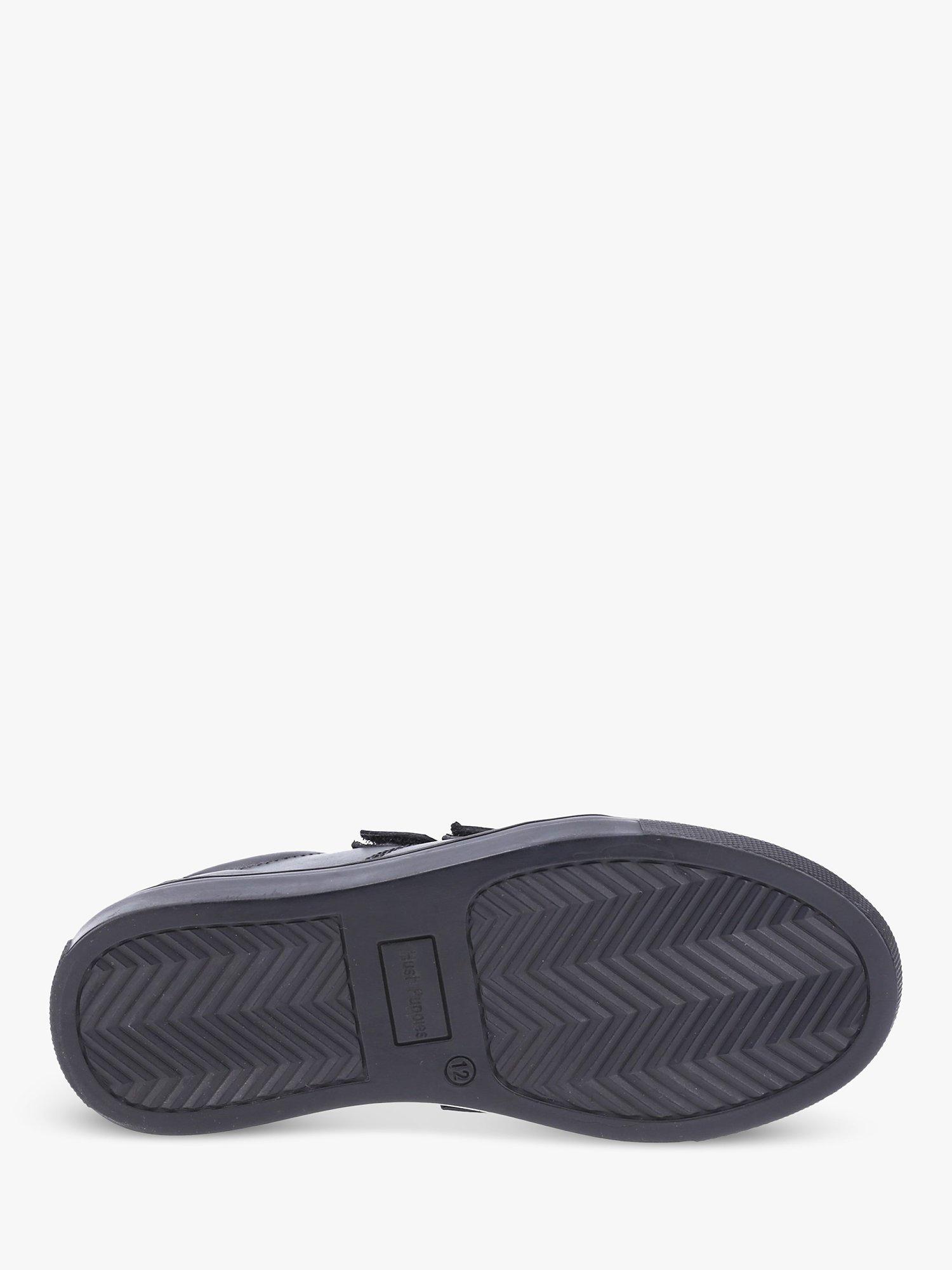 Product image 4 of 4, which shows Hush Puppies Kids' Santos Junior School Shoes, Black, 12 Jnr