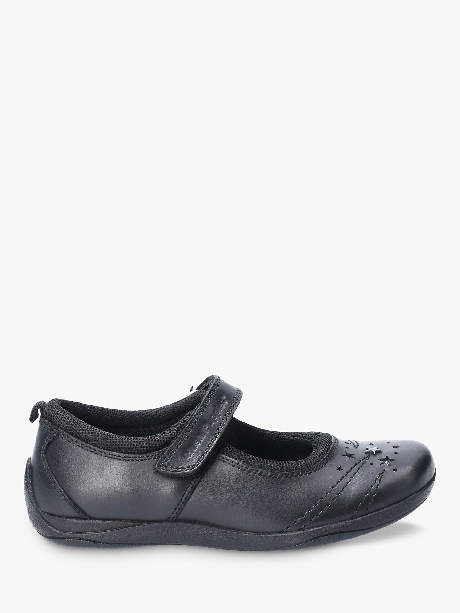 Product image 1 of 4, which shows Hush Puppies Kids' Amber Junior Leather Mary Jane Shoes, Black, 10 Jnr