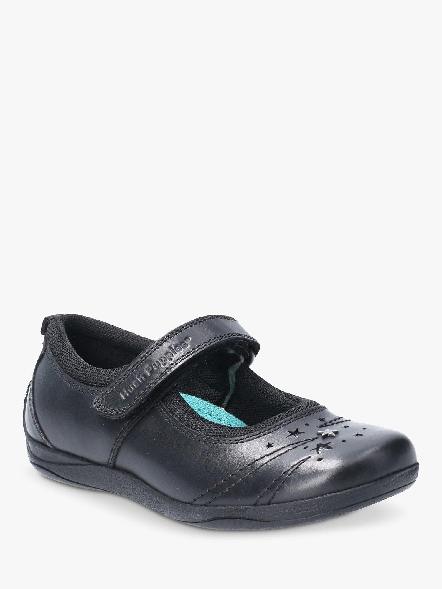 Product image 2 of 4, which shows Hush Puppies Kids' Amber Junior Leather Mary Jane Shoes, Black, 10 Jnr