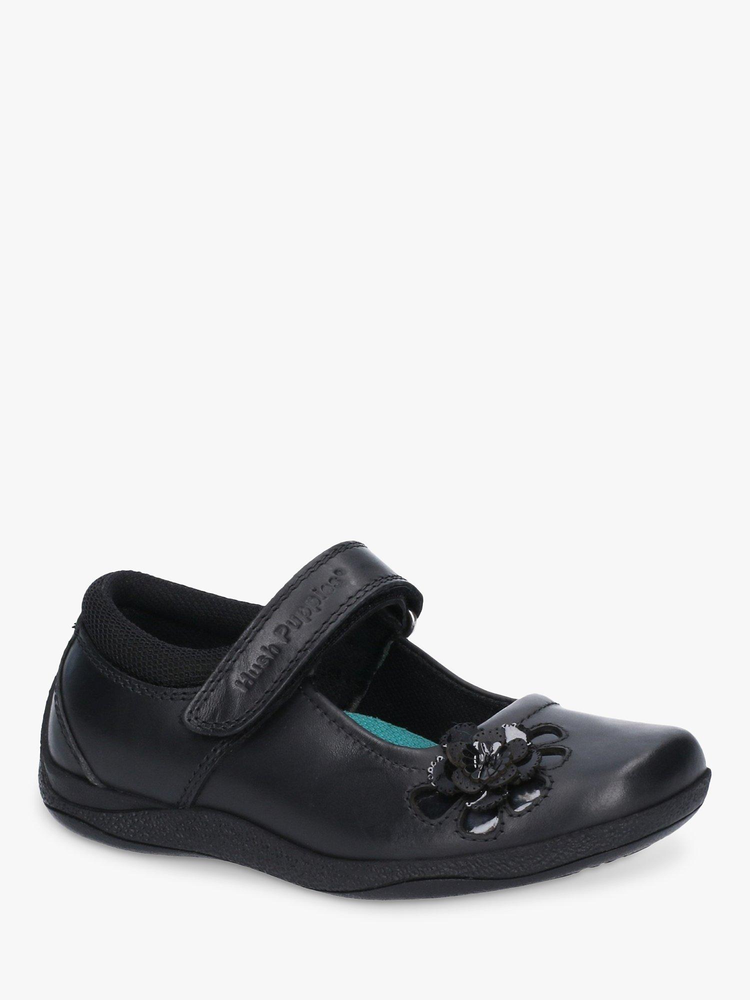 Product image 2 of 4, which shows Hush Puppies Kids' Jessica Senior Leather Mary Jane Shoes, Black, 7 Jnr