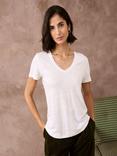 Brora Linen Knit V-Neck T-Shirt