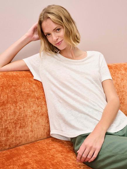 Brora Linen T-Shirt, White