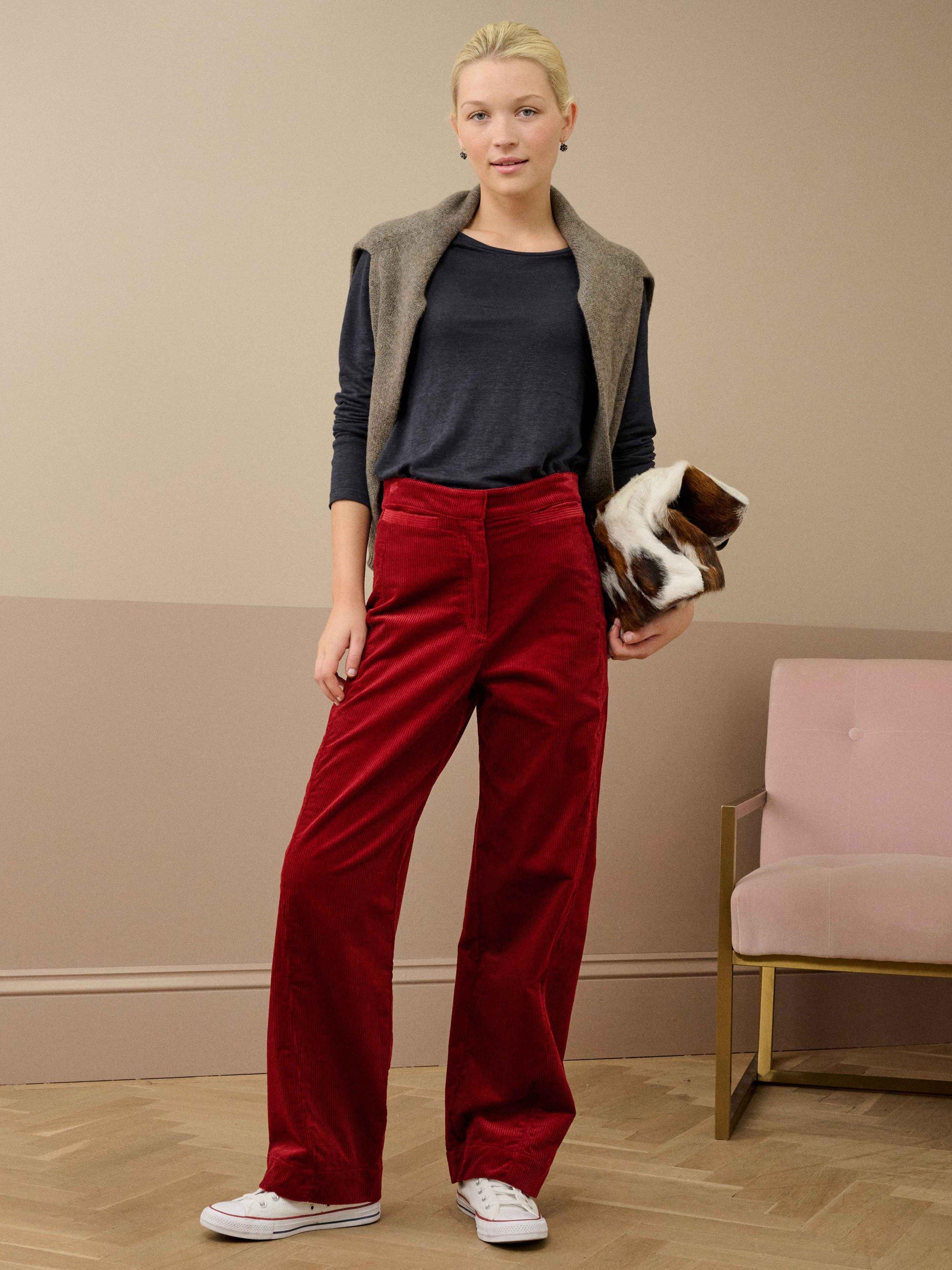 Product image 3 of 5, which shows Brora Linen Knit Boat Neck Long Sleeve Top, Ink, 12