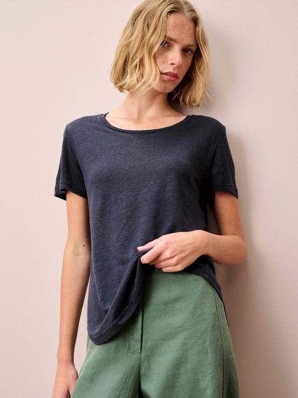 Brora Linen T-Shirt, Ink