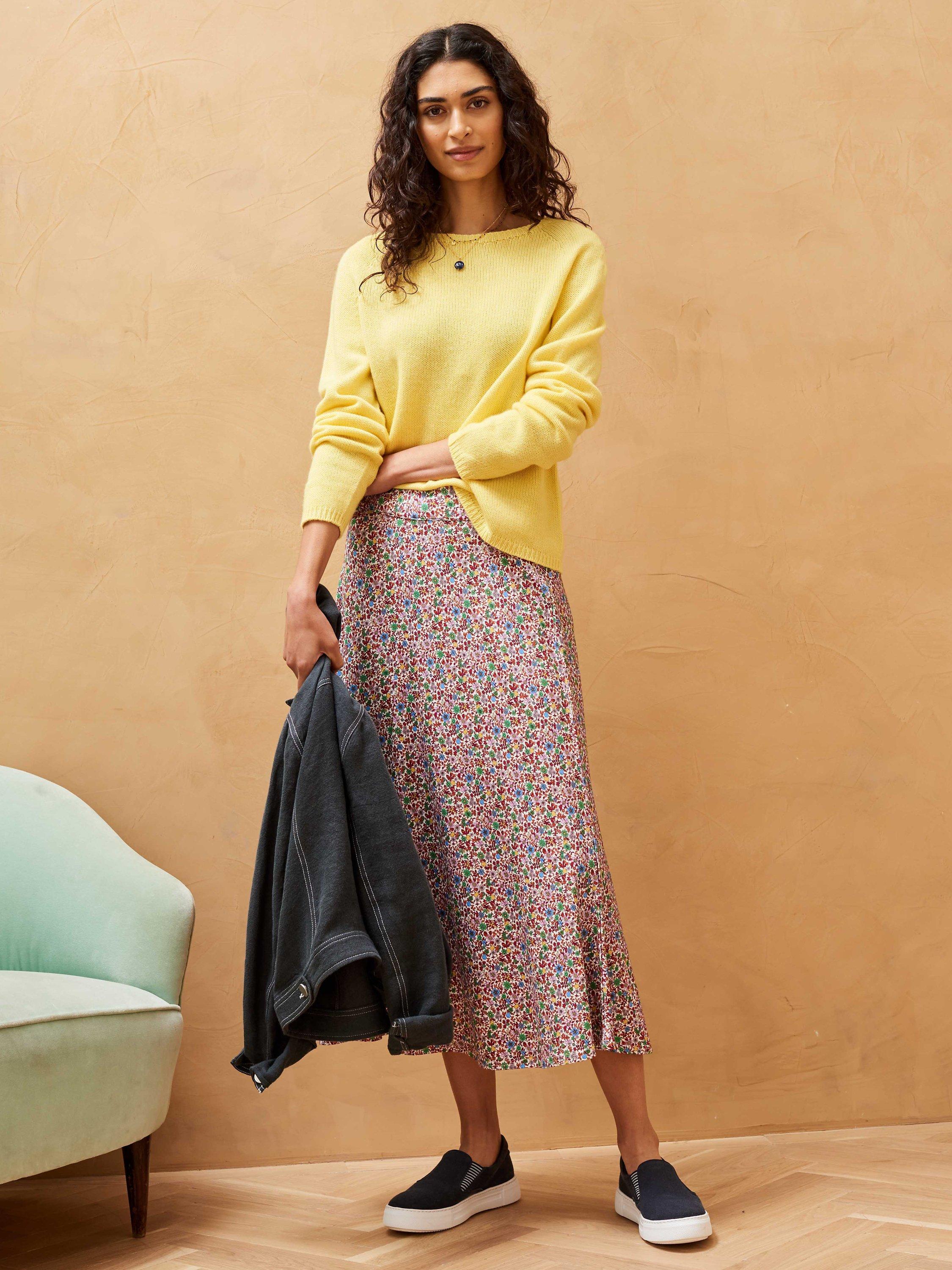 Brora Liberty Floral Print Jersey Midi Skirt, Henna Garden