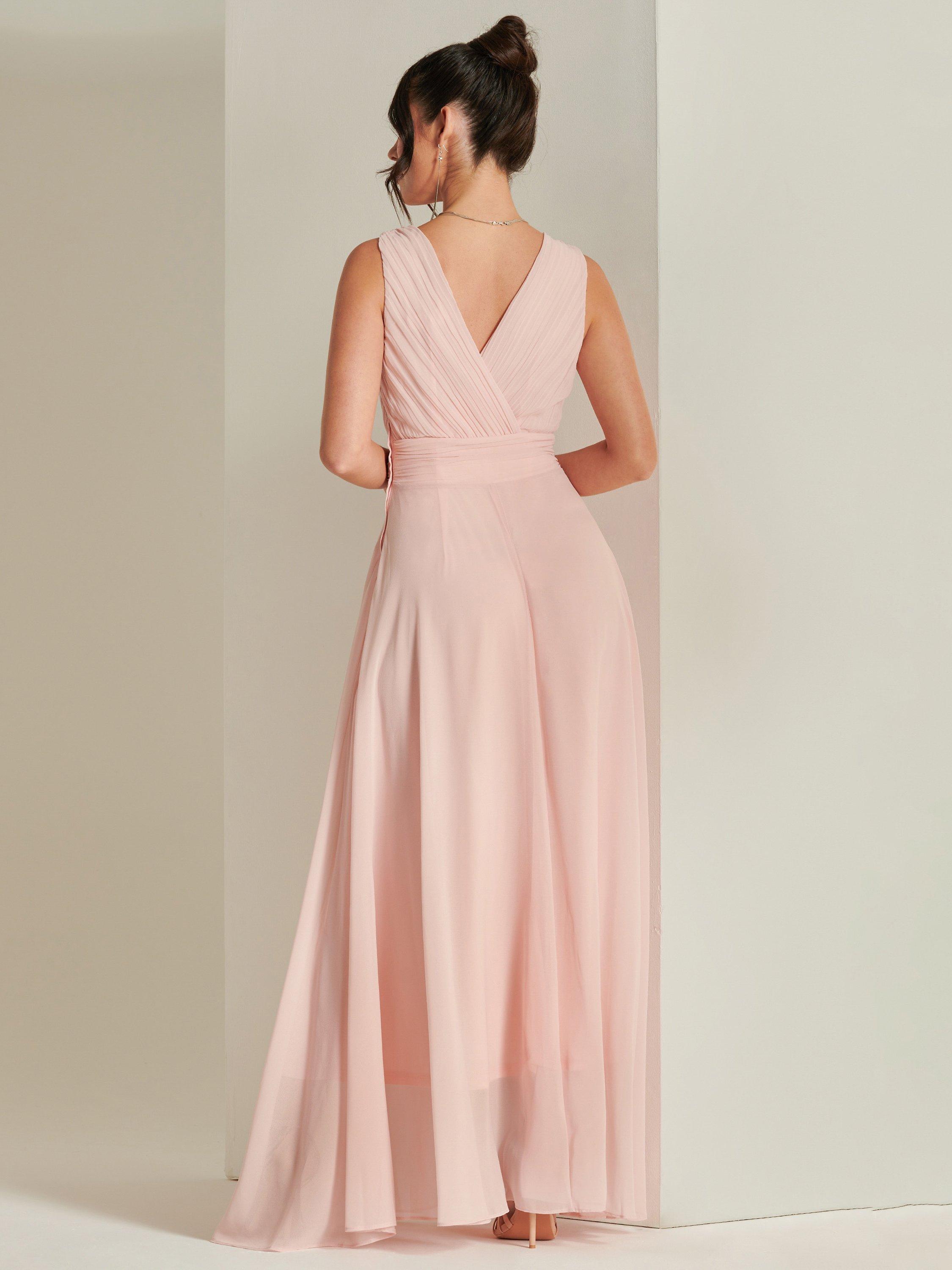 Product image 2 of 7, which shows Jolie Moi Wrap Front Chiffon Maxi Dress, Blush, 6