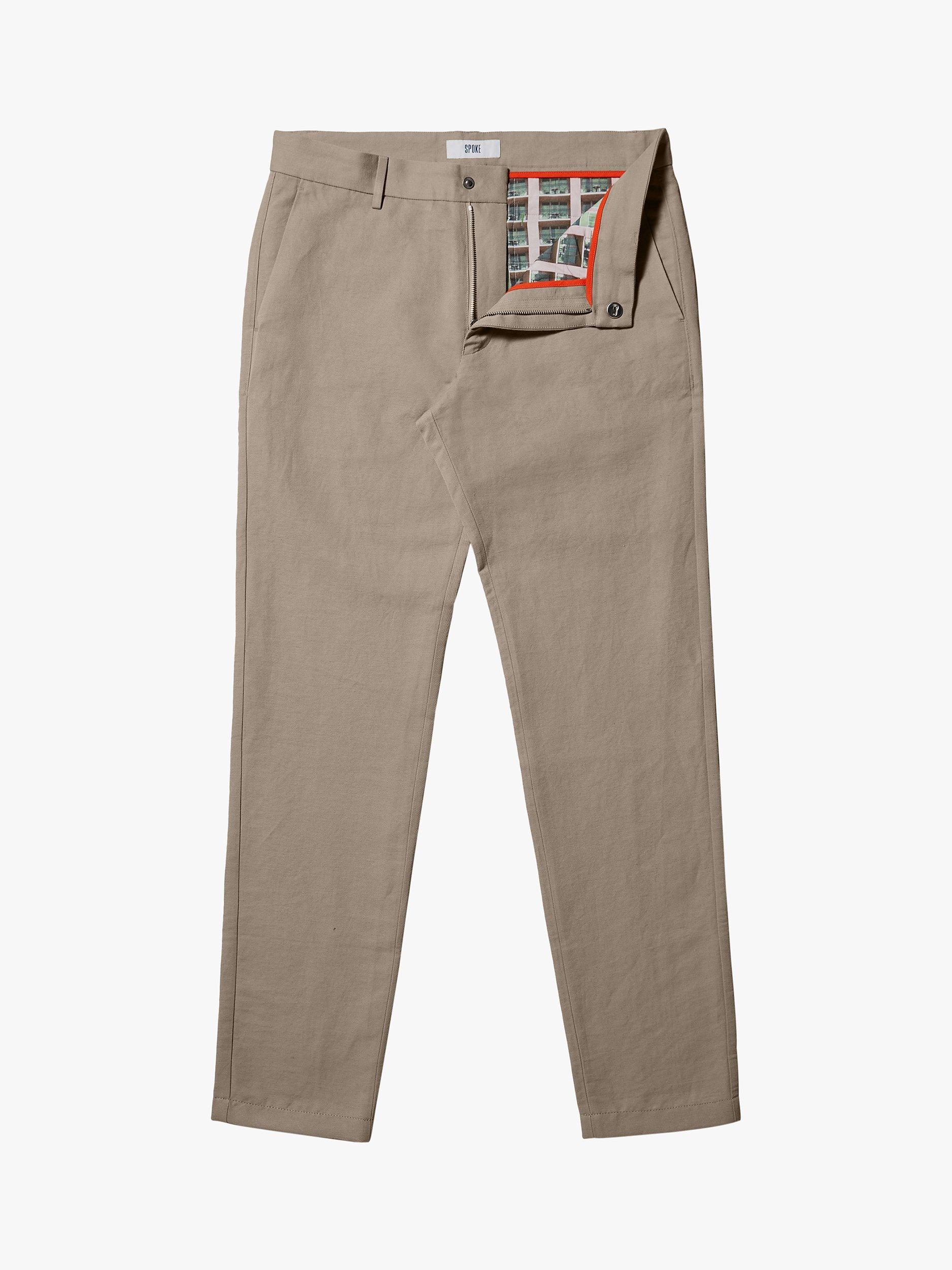 Product image 4 of 6, which shows SPOKE Linen Sharps Slim Thigh Trousers, Hopsack, W38/L30