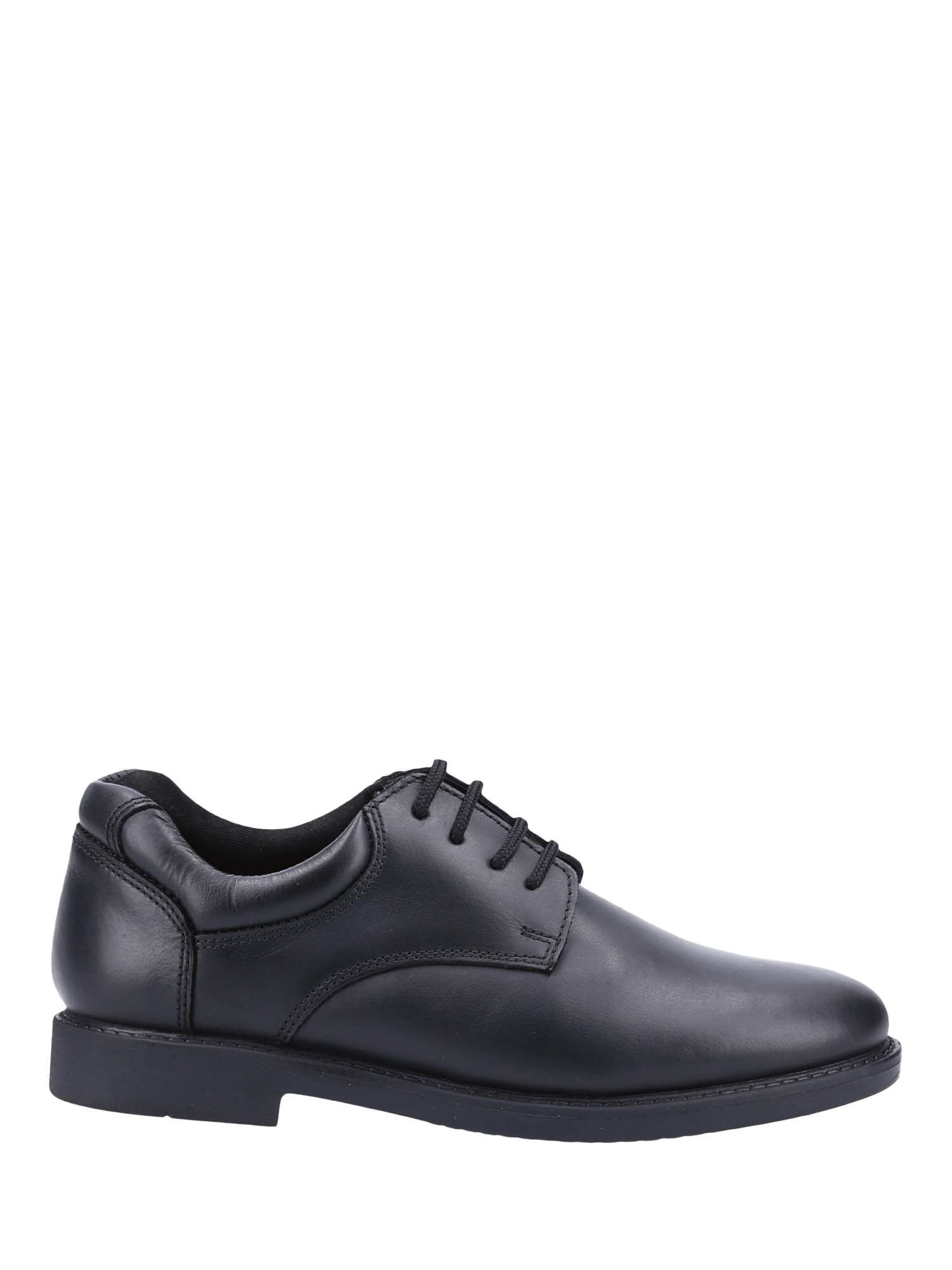 Product image 1 of 5, which shows Hush Puppies Kids' Tim Senior Leather School Shoes, Black, 7.5 Jnr