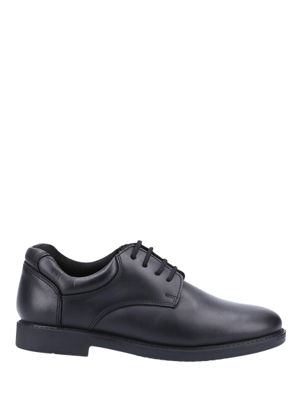 Hush Puppies Kids' Tim Senior Leather School Shoes, Black, Black