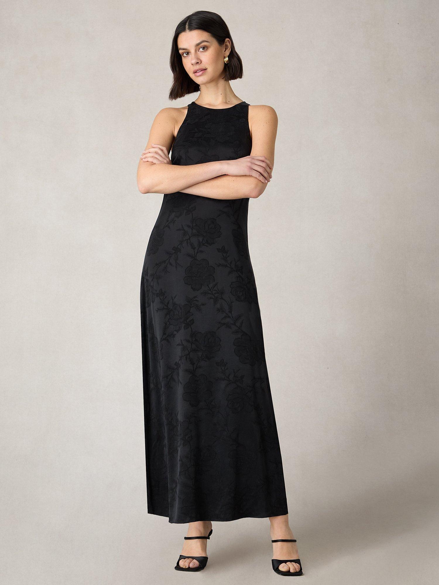 Ro&Zo Petite Camilla Jacquard Racer Dress, Black