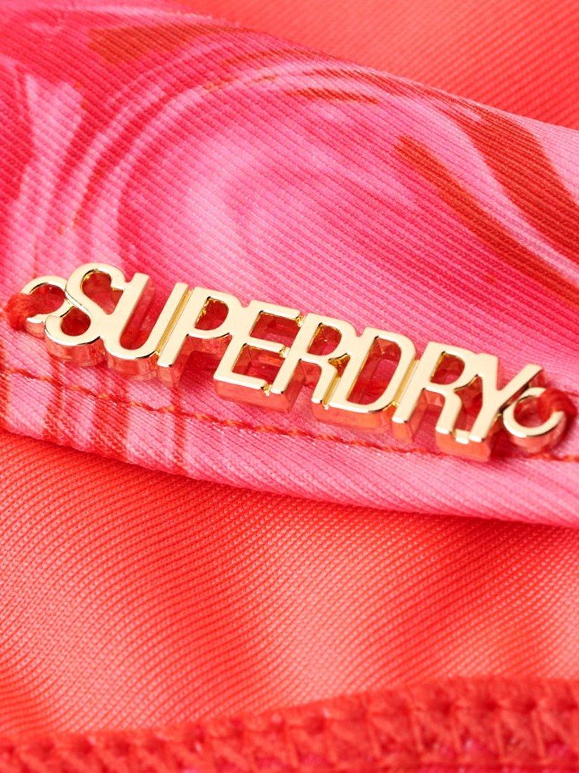 Product image 4 of 5, which shows Superdry Printed Cheeky Bikini Bottoms, Malibu Pink Marble, 8