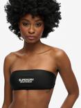 Superdry Logo Bandeau Bikini Top, Black, Black