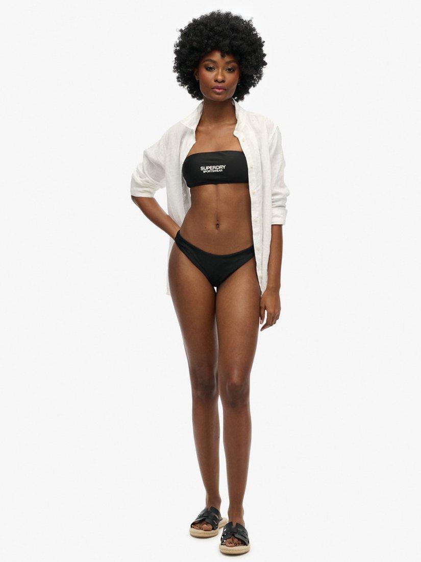 Product image 3 of 5, which shows Superdry Logo Bandeau Bikini Top, Black, 16