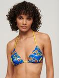 Superdry String Triangle Bikini Top, Blue Dolphin Ocean