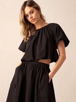 Ro&Zo Parachute Top, Black, Black