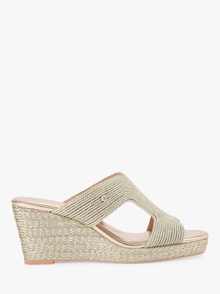 Carvela Gala Wedge Heel Sandals, Gold, Gold