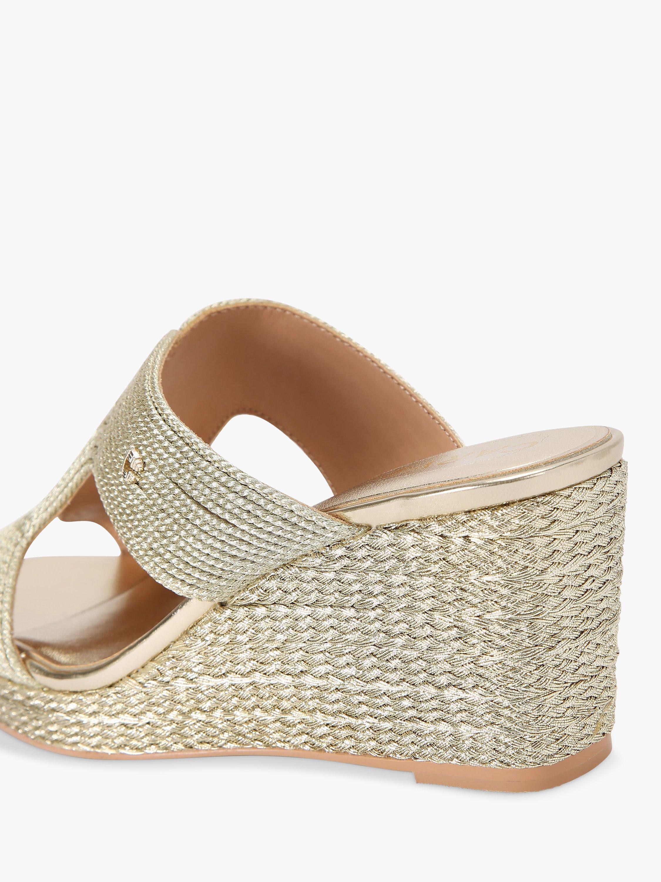 Carvela Gala Wedge Heel Sandals Gold