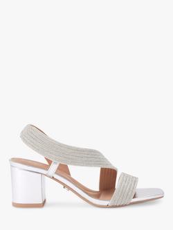Carvela Gala Block Heel Sandals, Silver, Silver