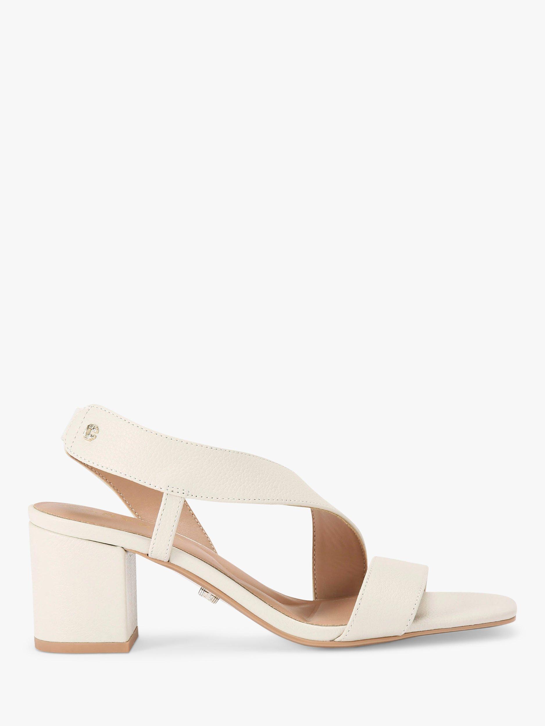 Carvela Gala Leather Block Heel Sandals, Putty