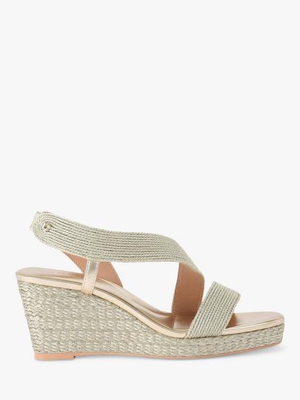 Carvela Gala Wedge Heel Espadrilles, Gold, Gold