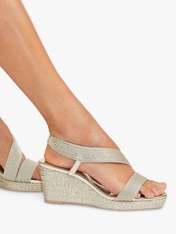 Carvela Gala Wedge Heel Espadrilles, Gold - view 2, Gold