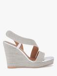 Carvela Gala Wedge Jewel Wedge Heel Espadrilles, Silver