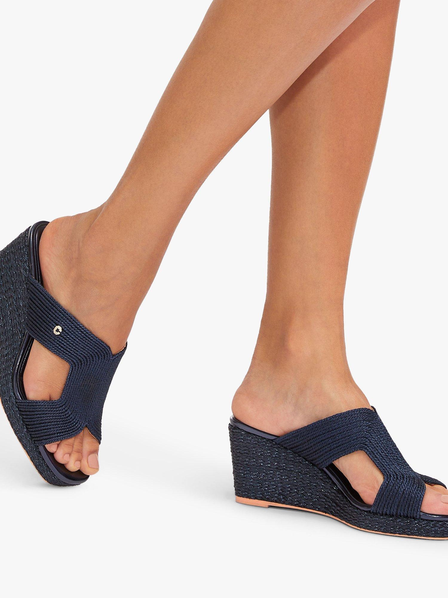 Product image 2 of 5, which shows Carvela Gala Wedge Heel Sandals, Blue Navy, 3